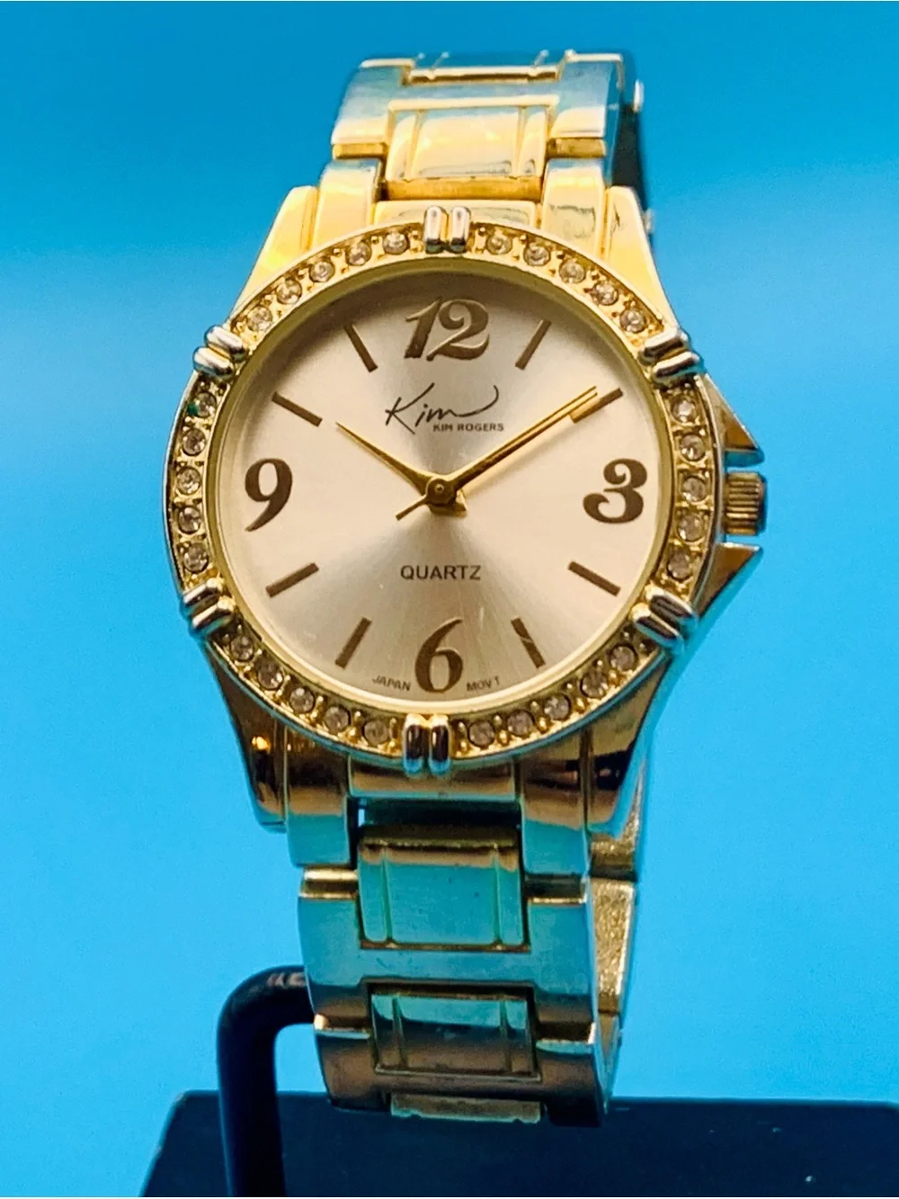 KIM ROGERS SU2542 By ACCUTIME Women’s Wristwatch Crystal Bezel Works New Battery
